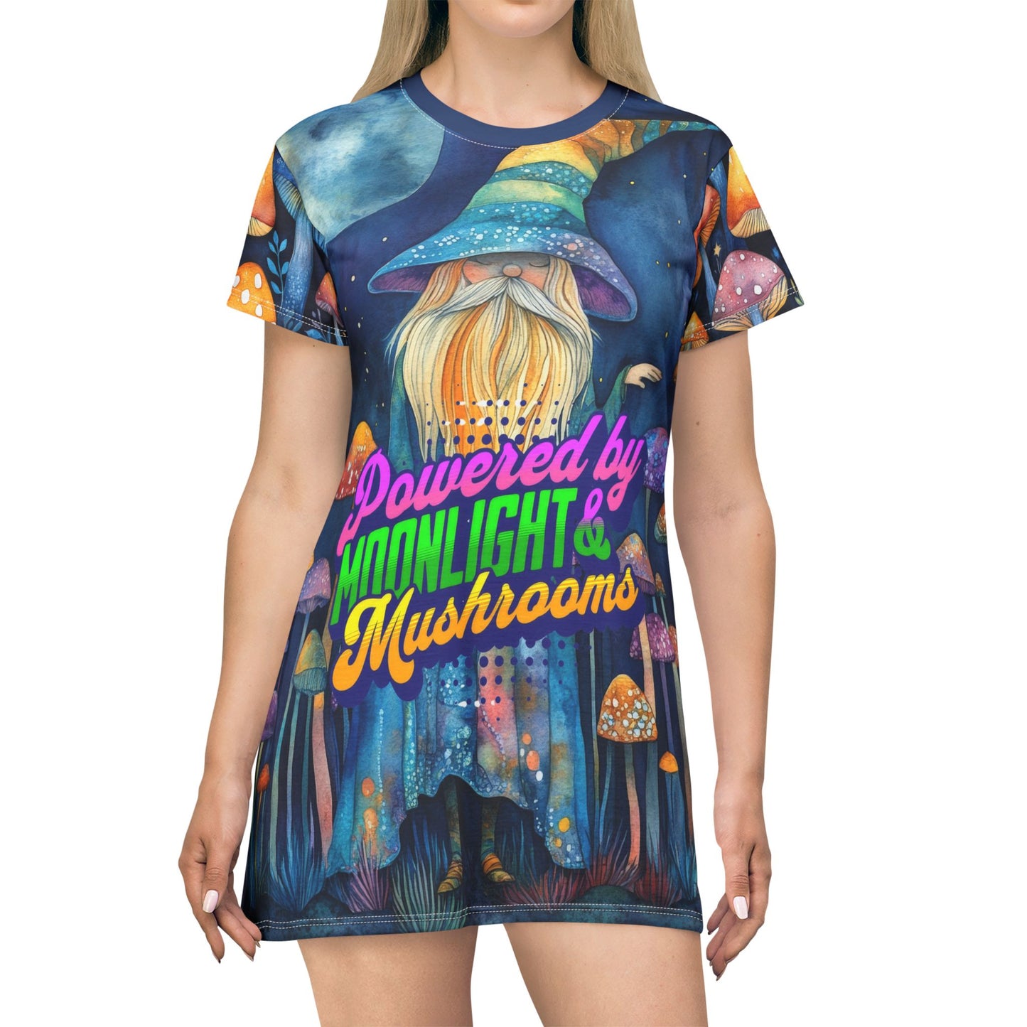 Powered by Moonlight & Mushrooms T-Shirt Dress