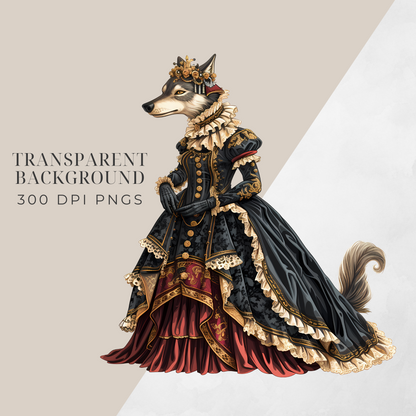 Beastly Elegance: A Courtly Animal Collection (Instant Download, Commercial Use License)