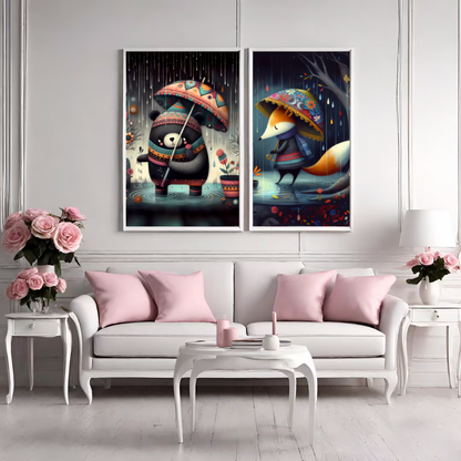 Raindrop Rhapsody: A Symphony of Whimsical Art - Digital Print Collection - Instant Download